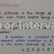 Error Intervals