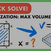 Optimization Open Box With Max Volume JK Math