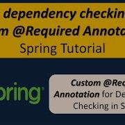 Spring Dependency Checking With Custom Required Annotation Spring Tutorial