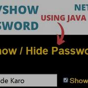Hide And Show Password In Java Swing GUI With Source Code NetBeans