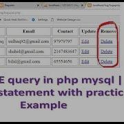 PHP Lecture 24 Delete Query In Php Mysql Delete Statement With Example