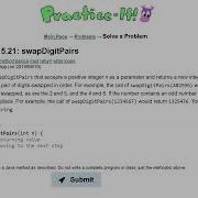 Java Practice It Exercise 5 21 SwapDigitPairs If Else Boolean Logic Method Basics Return