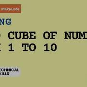 Coding Find Cube Of Number From 1 To 10 Makecode Coding Block Coding Python