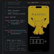PIKACHU PIN CODE APP UI BY CODEING Shorts