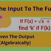 Finding The Input Of A Function Given The Output Algebraically