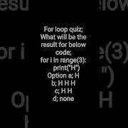 For Loop Quiz Python Codeforbeginners Trending Trendingshorts Trend