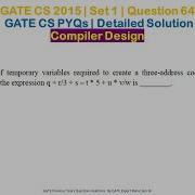 GATE CS 2015 Set 1 Question 64 GATE CS Solutions GATE CS PYQs Compiler Design