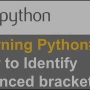 How To Identify Balanced Brackets In Python