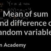 Mean Of Sum And Difference Of Random Variables Random Variables AP Statistics Khan Academy