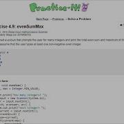 Java Practice It Exercise 4 9 EvenSumMax For Loop If Else Input Method Basics Scanner