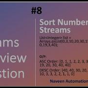 Java Streams Interview Question 08 Sort Numbers ASC DESC Using Streams