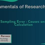 Sampling Error Causes And Calculation