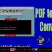 Make Pdf To Word File Converter App In Python