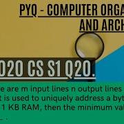 GATE 2020 CS Q20 If There Are M Input Lines N Output Lines For A Decoder That Is Used To SOLVED
