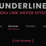 Draw Underline Link Hover Effect CSS Menu Hover Effect