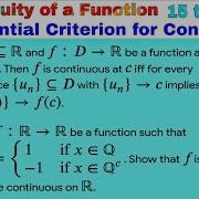 Sequential Criterion For Continuity