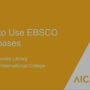 How To Use EBSCO Databases