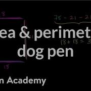 Area And Perimeter Word Problem Width Of A Dog Pen Khan Academy