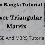 Print Or Display The Lower Triangular Matrix In Python Bangla