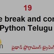 While Break And Continue In Python Telugu While Loop In Python VLR Training Class 19