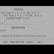 Nested For Loops On JSTutor