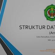 Pertemuan 2 Struktur Data Array Part 1 Informatika UNJANI