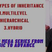 OOPS TYPES OF INHERITANCE MUTILEVEL HIERARCHICAL HYBRID PYTHON MEGA SERIES BASIC TO ADVANCE