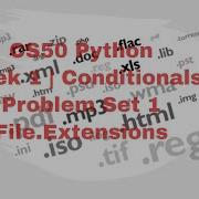 CS50 Python Week 1 Conditionals Problem Set 1 File Extensions
