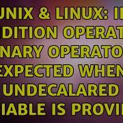 Unix Linux If Condition Operator Unary Operator Expected When Undecalared Variable Is Provided