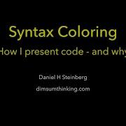 Syntax Color How And Why I Present Code The Way I Do