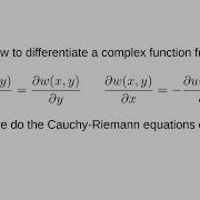 Differentiation Of A Complex Function