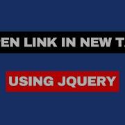 Open Link In New Tab Using JQuery