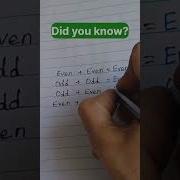 Adding Two Even Or Odd Numbers Shorts Shortsfeed Youtubeshorts