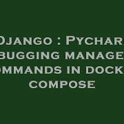 Django Pycharm Debugging Manage Py Commands In Docker Compose