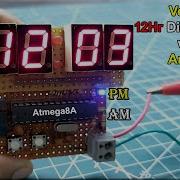 12hr Digital Clock With Am Pm Indicator Using Atmega8A How To Make 7 Segment Digital Clock At Home