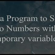 Java Program To Swap Two Numbers Without Temporary Variable