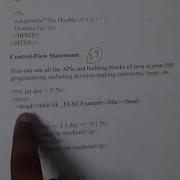 4 17 JSP Control Flow Statements