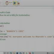 Bharath S Code Setting A Title For TextWindow Microsoft Small Basic