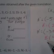 Math With Marilyn Writing The Coordinates Obtained From Given Translations