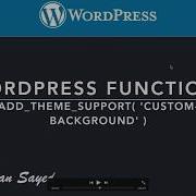 WordPress Functions Add Theme Support Custom Background Part 13