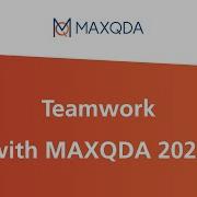 Teamwork With MAXQDA 2022