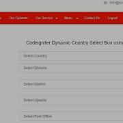 Codeigniter Dynamic Dependent Country Select Box Using Ajax PHP