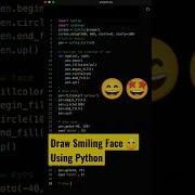 Draw Smiling Face Using Python Turtle Emoji Coding Status Shorts Coding Programming