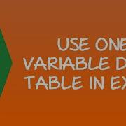 How To Use One Variable Data Table In Excel