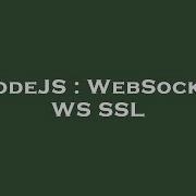 NodeJS WebSocket WS SSL