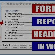 Report Writing Part 1 Headings And Table Of Contents Microsoft Word Tutorials