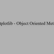 Matplotlib Object Oriented Method