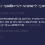 Fundamentals Of Qualitative Research Methods Developing A Qualitative Research Question Module 2