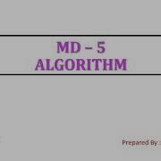 MD 5 Algorithm Message Digest Algorithm Working Of MD5 Algorithm