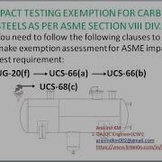 Impact Testing Exemption As Per ASME Section VIII Div 1 API 510 Exam